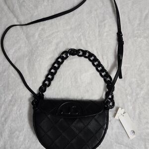 New Tory Burch Mini Fleming Soft Crescant Shoulder Bag $498